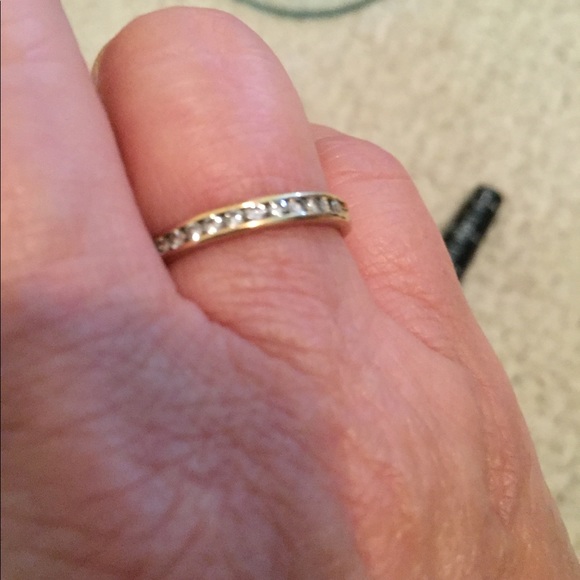 14k diamond channel set eternity band - Picture 10 of 11